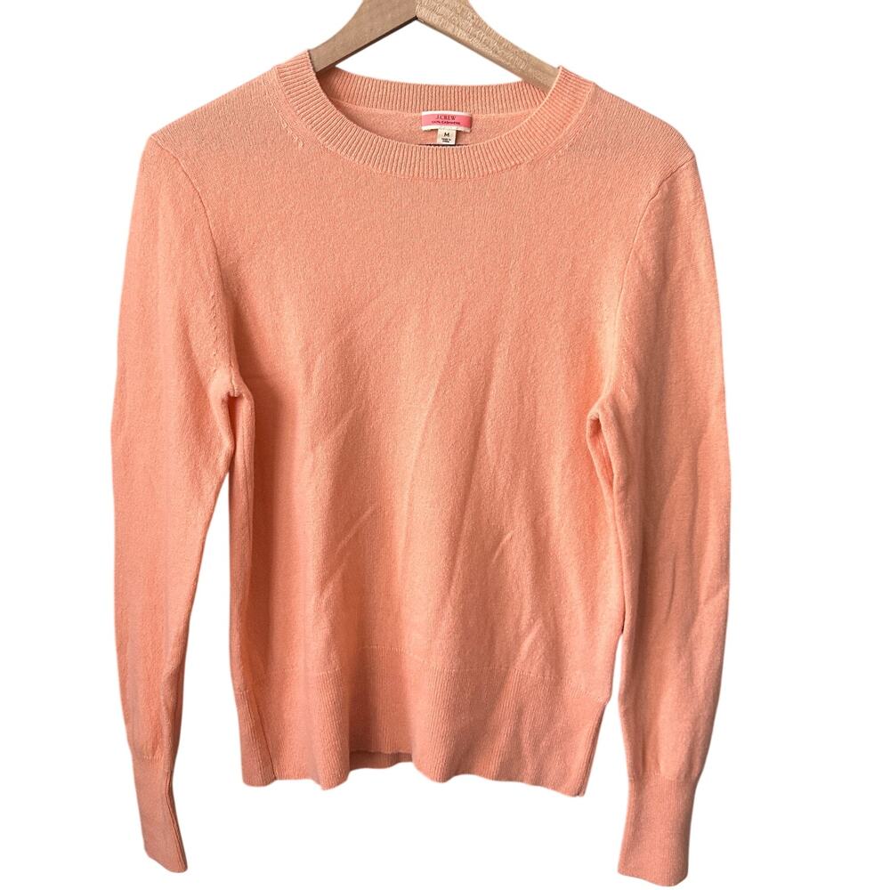 J.Crew Cashmere Classic-Fit Crewneck Sweater Medium Coral Womens